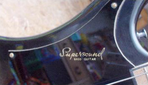 Supersound logo on a bass guitar