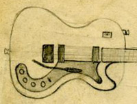 The basic body shape for the Ike Isaacs Short Scale Guitar